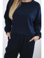 Viskózový set Amour tepláková súprava + nohavice námornícka modrá Viskózový set Amour tepláková súprava + nohavice námornícka modrá