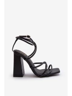 Modne Sandały Na Obcasie Czarne Josette
