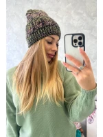 Fleecová čiapka Melisa K241 black+olive