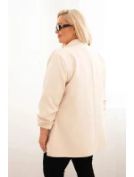 Dámske elegantné sako nadmernej veľkosti béžová Dámske elegantné sako nadmernej veľkosti béžová