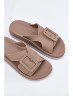 Pachnące Klapki Damskie Z Ozdobną Klamrą ZAXY RR285076 Beżowe