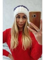 Milano fleecová čiapka K203 tmavo fialová+ecru