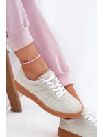 Zamszowe Niskie Sneakersy Damskie Szare Paliana