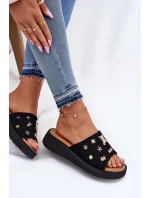 Zamszowe Klapki Damskie Z Przypinkami Vinceza 66741 Czarne