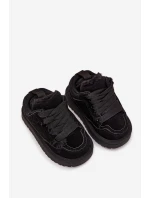 Dětské tenisky s teplým kožíškem Černé Mireen