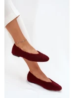 Dámske baleríny s kožušinou typu Zimira - bordové