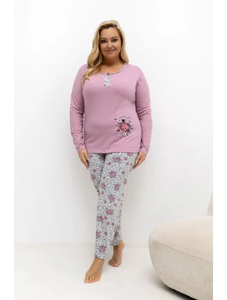 Pohodlné pyžamo pre plnoštíhly model 221188 Forever Pink Pohodlné pyžamo pre plnoštíhly model 221188 Forever Pink