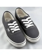 Tmavosivé šnurovacie dámske tenisky (A8865)