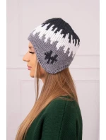 Dámska čiapka Nikol K405 graphite+white+dark grey