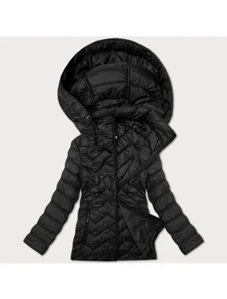 Čierna dámska prešívaná bunda s kapucňou J Style (16M9267-392) Čierna dámska prešívaná bunda s kapucňou J Style (16M9267-392)