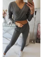 Sada s ozdobnými pásikmi grafitová melanž