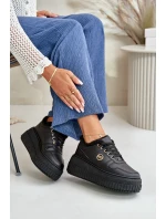 Sneakersy Buty Sportowe Damskie Ocieplane Na Masywnej Podeszwie Czarne Verissha