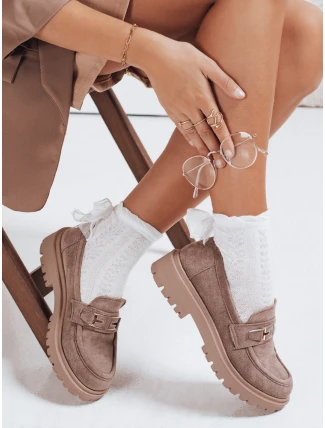 Dámske semišové béžové mokasíny FashionStreet ZY1126 Dámske semišové béžové mokasíny FashionStreet ZY1126