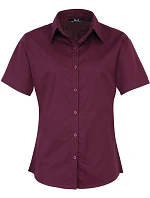 Premier PR 302 Popelínová blúzka s krátkym rukávom 39.0302 aubergine Premier PR 302 Popelínová blúzka s krátkym rukávom 39.0302 aubergine