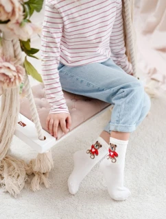 Skarpetki Dziecięce Młodzieżowe Miś Ecru