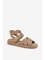 Sandały Damskie Z Rzepami Khaki Uvissa