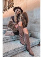 Dámske kovbojské čižmy Eco Suede Heeled Brown Esmira Dámske kovbojské čižmy Eco Suede Heeled Brown Esmira