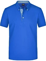 Daiber JN 964 Pánske piqué polo s gombíkovým zapínaním 02.0964 kráľovská modrá/kráľovská modrá/biela