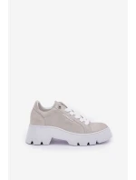 Sneakersy Buty Sportowe Na Platformie CheBello 4632 Srebrne