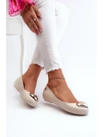 Damskie Pachnące Baleriny Z Sercem ZAXY NN285009 Jasnobeżowe