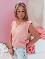Dámska krátka blúzka SELFINA light pink FashionStreet MY2438