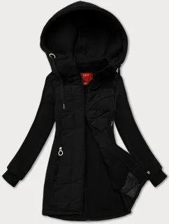 Dámska elastická kombinovaná mikina LHD v čiernej farbe (AMG-165)