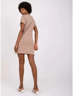 Šaty D16054M30315A biele a hnedé