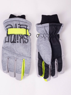 Yoclub Detské zimné lyžiarske rukavice REN-0297C-A150 Grey