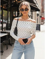 Dámska blúzka BLISSE RY2511 krémová a čierna - FashionStreet Dámska blúzka BLISSE RY2511 krémová a čierna - FashionStreet
