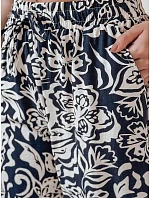 Dámske široké nohavice TROPICAL SUN navy blue FashionStreet UY2632 Dámske široké nohavice TROPICAL SUN navy blue FashionStreet UY2632