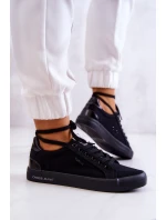 Damskie Tenisówki Wiązane Cross Jeans JJ2R4039C Czarne