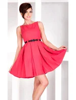 Dámske spoločenské šaty NUMOCO s opaskom stredne dlhé ružové - Ružová / XL - Numoco Dámske spoločenské šaty NUMOCO s opaskom stredne dlhé ružové - Ružová / XL - Numoco