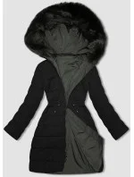 Dámska prechodná obojstranná bunda J Style army-black (16M9159-136)