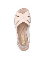 Pohodlné kožené sandále Rieker W RKR682 beige Pohodlné kožené sandále Rieker W RKR682 beige