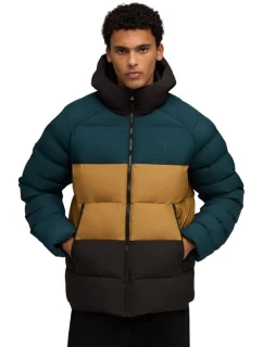 Puma Pánska mono bunda s kapucňou green-brown-black 688367 75 muži