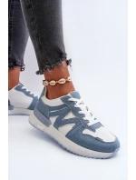 Jeansowe Sneakersy Damskie Z Eko Skóry Niebieskie Kaimans