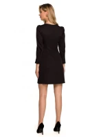 K148 Trapézové šaty - fľaškovo zelené