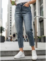 Dámske modré džínsy s vysokým pásom 7/8 mom fit FashionStreet UY2905