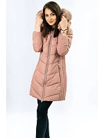 Dámska dlhá prešívaná zimná bunda Old Pink (7689) Dámska dlhá prešívaná zimná bunda Old Pink (7689)