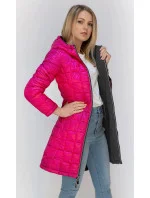 Obojstranná bunda v grafitovo-amarantovej farbe pre prechodné obdobie (7700)