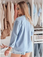 Dámska košeľová bunda OVERBOR modrá FashionStreet TY4887 Dámska košeľová bunda OVERBOR modrá FashionStreet TY4887