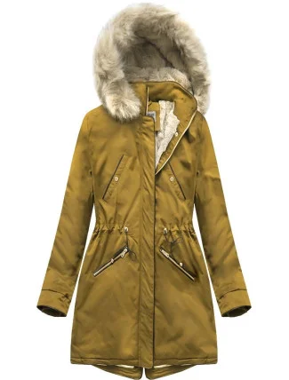 Dámska zimná bunda pre medvedíka žltá (b2623)
