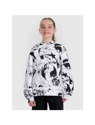 Dievčenská mikina s kapucňou 4F 4FJRAW25TSWSF2348-90A Dievčenská mikina s kapucňou 4F 4FJRAW25TSWSF2348-90A