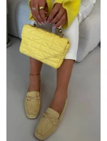 Dámské Mokasyny Loafersy s Ozdobným Prvkem Žluté Evelora