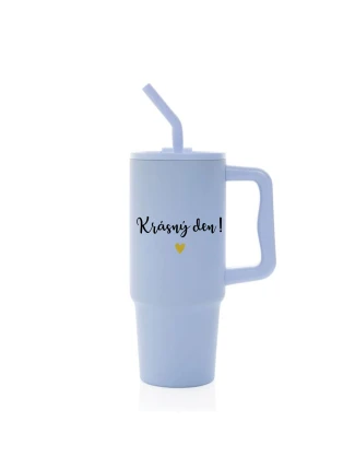 KRÁSNÝ DEN - světle modrý cestovní termohrnek 900 ml  