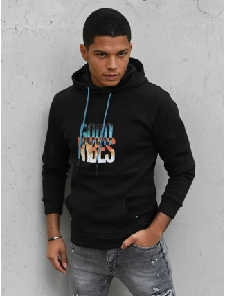 Pánska zateplená mikina s kapucňou čierna FashionStreet BX5377