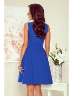 Rozšírené dámske šaty v Chrpová farbe s výstrihom v tvare srdca model 7718529