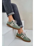 Zazoo N1068 Zamszowe Niskie Sneakersy Damskie Zielone