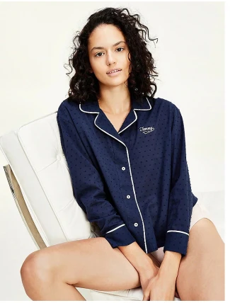 Dámska košeľa UW0UW02318-CHS modrá - Tommy Hilfiger Dámska košeľa UW0UW02318-CHS modrá - Tommy Hilfiger