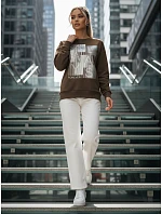 FEMMES dámska mikina hnedá FashionStreet BY1282